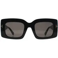 Tom Ford Brigitta FT1188 01A glÃ¤nzend schwarz grau mit hellem Spiegel Sonnenbrille