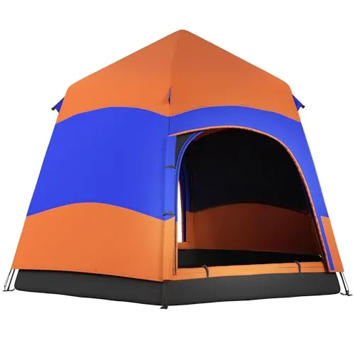Outsunny Gruppenzelt Doppelwandzelt für 5–6 Personen - Familienzelt für Camping, geräumig mit 280x280 cm und 170 cm Höhe, leicht und tragbar mit nur 4.4 kg – ideal für Ihren nächsten Outdoor-Trip!