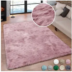 OTTO home Hochflor-Teppich Valeria, Kuscheliger Kunstfell-Teppich in Lila 160x230 cm - Kuscheliger Hochflor-Teppich in elegantem Mauve, ideal für Wohnzimmer oder Schlafzimmer. Strapazierfähig und fußbodenheizungsgeeignet, sorgt er für Gemütlichkeit und Stil in deinem Zuhause.