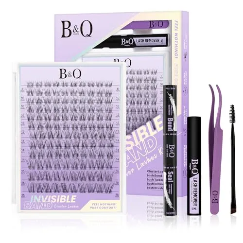 B&Q Lashes Extension Set 120PCS Flora Lash Clusters Unsichtbares Band 8-16MIX Manga Wimpern Extensions Set Wispy NatüRliche Wimpern Cluster 7 tage halt Lazy Girl Wimpernverlängerung(Flora 8-16mix)