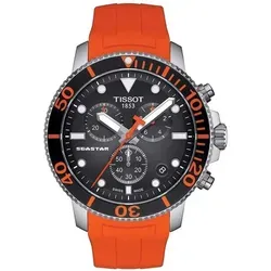 Tissot Seastar 1000 Chronograph - Orange - Sportliche Herrenarmbanduhr mit Chronographen-Funktion. Wasserdicht bis 300 m und inspirierte Design-Elemente für den professionellen Einsatz im Tauchsport.