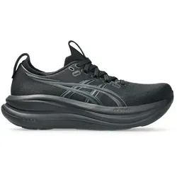 ASICS Damen Laufschuh GEL-NIMBUS 28, Gr. 39,5, schwarz/graphite grau - Ideal für Ausdauertraining: Der ASICS GEL-NIMBUS 28 passt sich perfekt an die Fußform an, dämpft Stöße und sorgt für ein sanftes Abrollen. Pflegeleichtes Synthetik-Obermaterial für optimalen Komfort.