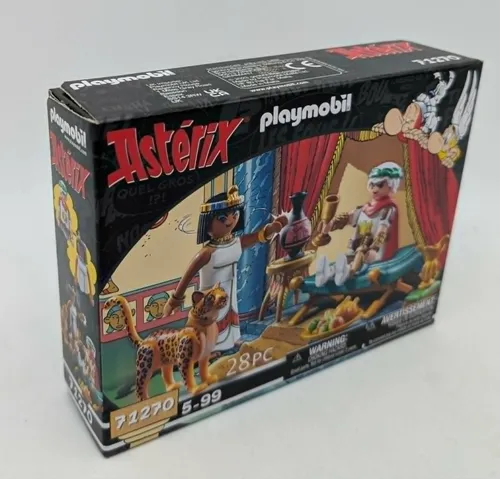 PLAYMOBIL Asterix 71270 - Cäsar und Kleopatra Spielset mit Leopard, 28-teiliges Set für kreative Abenteuer ab 5 Jahren