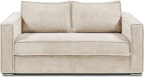Schlafsofa LORETO 3-Sitzer - Cord - Beige mit Express-Bettfunktion - Schlafsofa LORETO in Beige mit weichem Cordsamt und Express-Bettfunktion, ideal für regelmäßigen Schlafgebrauch. Mit einer Liegefläche von 140 cm bietet es Komfort und Stil für Ihr Zuhause.