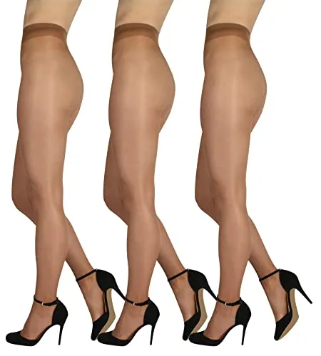 BANANALU 20 Den 3 Strumpfhosen Seidenglanz Strumpfhosen Multifibra EveryDay 20 Bronze 3er Set L