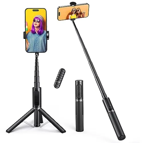 ATUMTEK 3 in 1 Bluetooth Selfie-Stick Stativ - Selfie-Stangen mit 360° drehbarem Halter, abnehmbarer Fernbedienung und kompaktem Design für perfekte Aufnahmen unterwegs.