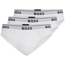 BOSS 3P Power Brief Weiß Baumwolle Medium Herren - Herrenunterhosen mit exklusivem Komfort und perfekter Passform - aus weicher, atmungsaktiver Baumwolle für ganztägige Flexibilität und ein stilvolles Design.