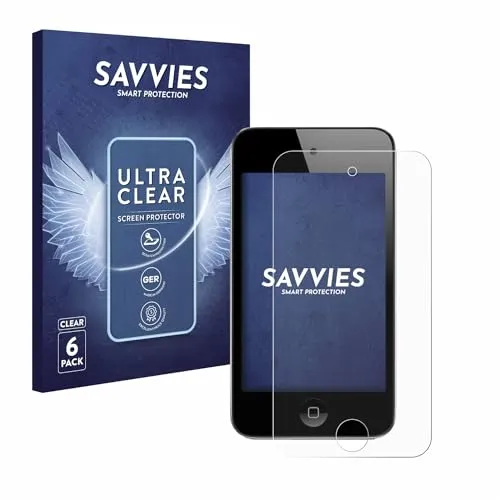 Savvies 6 Stück Schutzfolie für Apple iPod Touch (4. Gen.) Displayschutz-Folie Ultra-Transparent