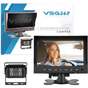 VSG24 Rückfahrkamera Camper 24100, schwarz, 600 TVL Kamera 120°, Nachtsicht, Monitor