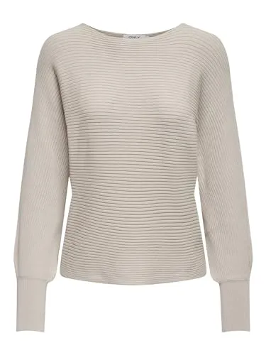 ONLY Damen Kurzer Strickpullover ONLADALINE - Stylischer U-Boot Ausschnitt und bequemes Stretch-Material, perfekt für lässige Looks und den Alltag.