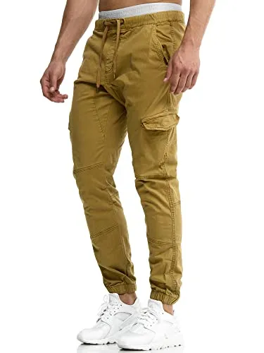 Indicode Herren Levy Cargohose - Bequeme Cargo Chino mit 6 Taschen in Amber XXL - Wanderhosen für Outdoor und Freizeit, stylisch und praktisch mit 6 großen Taschen für optimalen Stauraum.