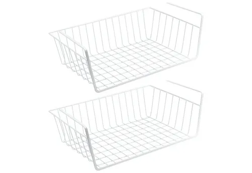 Wellgro Regaleinsatz 2er Set Schrankkörbe aus Metall weiß (2 St)