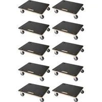 Mega Deal 10x Profi Transportroller HERCULES – 50x50 cm, 150 kg Traglast, 4 Gummirollen - Praktisches Set aus 10 Transportrollern HERCULES für Umzüge und Werkstätten. Stabile Siebdruckplatte, 4 drehbare Gummirollen und Anti-Rutsch-Pads sorgen für sicheren Transport. Ideal für schwere Lasten bis 150 kg.