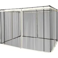 Outsunny Moskitonetz 302L x 207H cm - Schwarz - Camping-Zubehör: Schützen Sie sich vor Insekten mit diesem hochwertigen Moskitonetz, das perfekt zu 4-Paneel-Pavillons passt und Ihre Zeit im Freien ungestört macht.