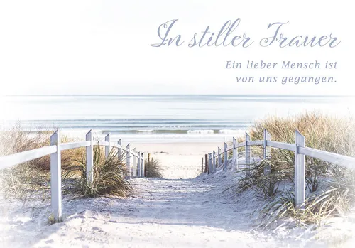 Trauer – Beileid – Kondolenz - Beileidskarte im Format 11,5x17cm mit Briefumschl