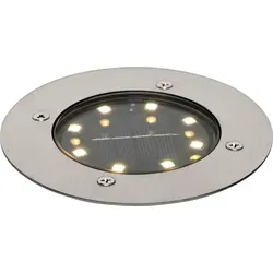 Qazqa led Modern, Minimalistisch außen Solar Bodenstrahler, Bodeneinbaustrahler für den Garten - Terry - Silber Farbe, inkl. 0.2W integrierter LE... - Grau