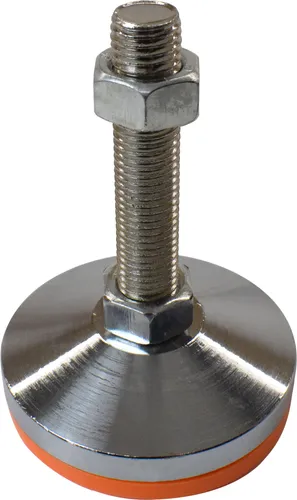 Maschinenfuß Stahl Ø100x140mm M20 - Robuster Maschinenfuß aus Stahl für hohe Belastungen bis 1600 kg, ideal zur Stabilisierung und Geräuschreduzierung in Werkstätten und Industrie.