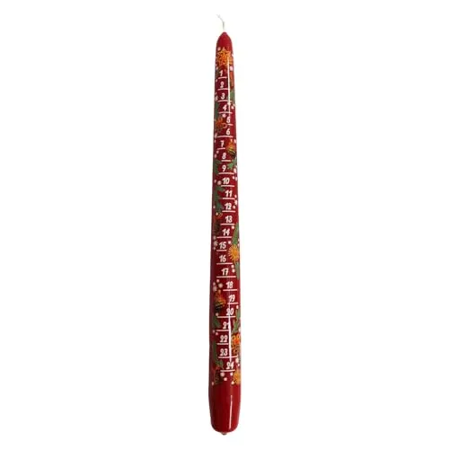 OLShop AG 4er Pack Ebersbacher Adventskalenderkerzen gelackt, Rot, (Ø x H) 22 x 290 mm