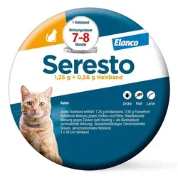 Seresto Halsband für Katzen - Effektiver Schutz gegen Flöhe und Zecken, ideal zur Linderung von Flohspeichel-Allergie