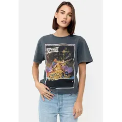 Recovered T-Shirt Star Wars International Poster mit klassischem Rundhalsausschnitt grau L