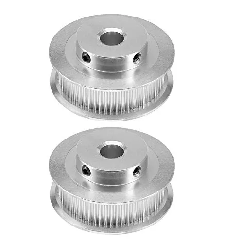 Saipor 2 Stück GT2 Zahnriemenscheibe Aluminium Zahnriemenrad Kit GT2 Riemenscheibe Synchronrad GT2 Timing Pulley für 3D Drucker GT2 Zahnriemen 6mm Breite Gürtel (60 Zähne 8mm Bohrung)