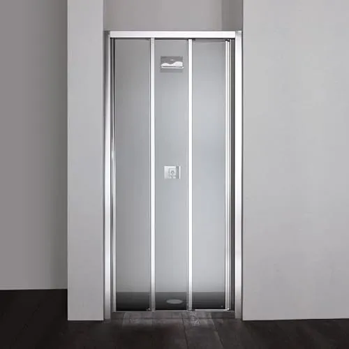 KIAMAMI VALENTINA Porta Nicchia Doccia 110CM - Duschtüren mit 3 schwenkbaren Türen, aus 4 mm Sicherheitsglas, elegante Aluminiumprofile in Chrom und einstellbare Breite für perfekte Anpassung.
