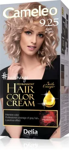 Cameleo – Omega Plus – Haarfarbe – Rose Blond - Tiefgreifende, dauerhafte Farbe – Dauerhafte Färbung – Haarschutz - Komplettes Färbungsset