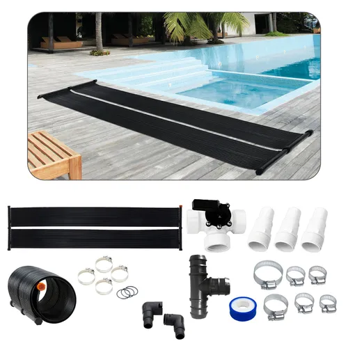 Arebos Pool-Solarkollektor Solarheizung - Poolheizung mit 12-teiligem Bypass-Set, erweiterbar und ideal für eine effiziente Warmwasserbereitung in Ihrem Schwimmbecken.