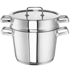 ROHE Germany Edelstahl-Spaghetti-Topf Conia, 24 cm - Universal-Kochtopf mit energiesparendem Allherd-Aluminium-Kapselboden und praktischem Spaghetti-Einsatz für sicheres Abgießen – ideal für alle Herdarten, inklusive Induktion.