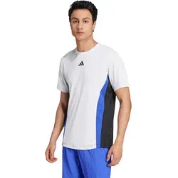 adidas Tennis T-Shirt Pro HEAT.RDY FreeLift Herren L - Dieses adidas Tennis T-Shirt sorgt für Komfort und Bewegungsfreiheit. Die innovative HEAT.RDY Technologie hält dich angenehm kühl und trocken, während der schmale Schnitt den Luftwiderstand minimiert. Ideal für intensive Matches!