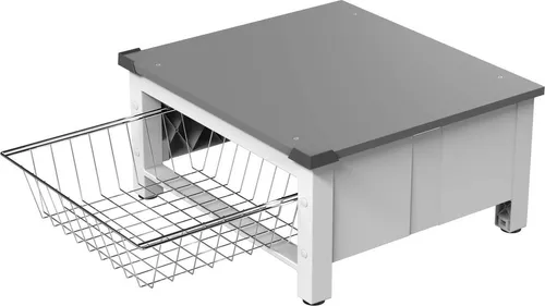 Base Space Basket - Ausziehbarer Korb - Optimal für Waschmaschinen und Trockner bis 60x60 cm. Erleichtert die Bedienung und Reinigung mit 30 cm Höhe. Max. 250 kg Tragkraft, inkl. 6-Meter-Sicherheitsgurt. Schnelle Montage ohne Schrauben.
