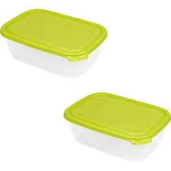 2er Set Kühlschrankdose 1,9 l SUNSHINE, Farbe:Limettengrün - Grün