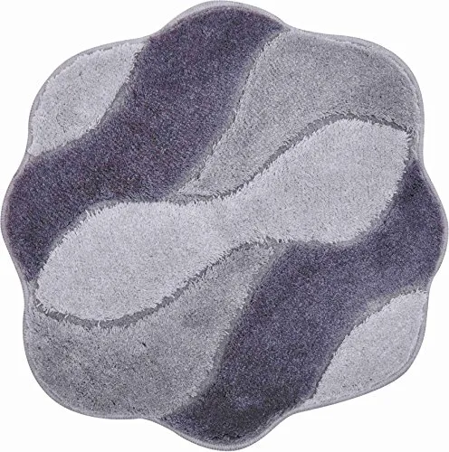 Grund Badteppich 100% Polyacryl, ultra soft, rutschfest, ÖKO-TEX-zertifiziert, 5 Jahre Garantie, CARMEN, WC-Vorlage o.A. 60x60 cm, grau