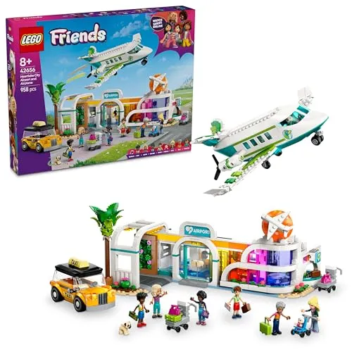 LEGO Friends 42656 Heartlake City Airport und Flugzeug - LEGO® Friends Spielset für Kinder ab 8 Jahren mit detailgetreuem Flughafen, Flugzeug und 8 Charakteren – ideal für kreative Rollenspiele und Abenteuer!