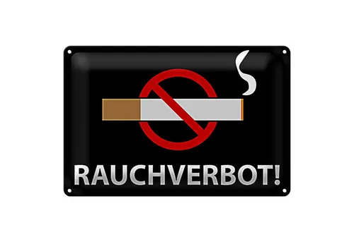 Roomando Metallschild Blechschild Hinweis 30x20cm Rauchverbot