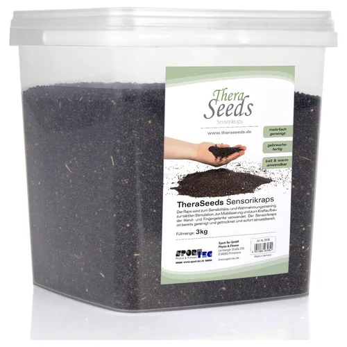 Thera Seeds Sensorik Raps, 3 Kg im Eimer - Vielseitig einsetzbarer Sensorik Raps im praktischen Eimer. Ideal für Sensibilitäts- und Wahrnehmungstraining sowie taktile Stimulation. Hochwertig gereinigt und bereit für den Einsatz!