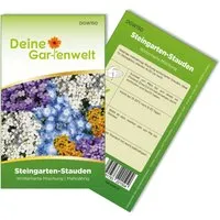 Winterharte Steingarten-Stauden Mischung Samen - Pflanzensamen für 100 Pflanzen, ideale mehrjährige Mischung für Steingärten, blüht ab dem zweiten Jahr von Mai bis Oktober und ist perfekt für sonnige Standorte.