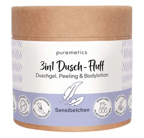 puremetics Körperpeeling 3in1 Dusch-Fluff - Sensibelchen 250g