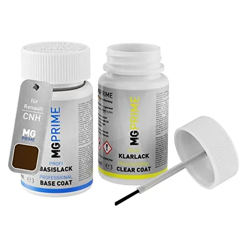 MG PRIME Autolack Lackstift Set für Renault CNH Brun Cuivre Nacre Metallic/Nebraska-Braun Perleffekt Basislack Klarlack je 50ml