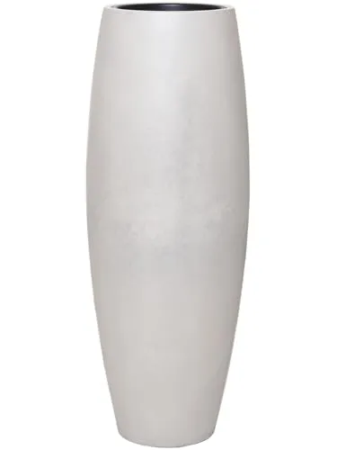 VIVANNO Bodenvase MAGNUM Rund - Beige Steinoptik - Bodenvasen in stilvollem Design, gefertigt aus leichtem Fiberglas, ideal für die dekorative Raumgestaltung mit einer Höhe von 100 cm.