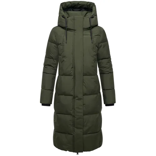 Marikoo Damen Wintermantel Chumanii lang gefüttert Dunkel Olive Gr. 40 - L - Stylischer Marikoo Damen Wintermantel Chumanii – lang und warm, ideal für kalte Tage. Mit abnehmbarer Kapuze und seitlichen Belüftungsschlitzen bietet er Komfort und Bewegungsfreiheit. Perfekt für Alltag und Outdoor-Aktivitäten.