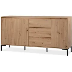 Furn.Design Sideboard Eiche Artisan 170 cm - Moderne Kommode mit 3 Türen und 3 Schubkästen, sorgt für viel Stauraum bei wenig Platzbedarf. Pflegeleichte Oberflächen und trendiges Design in Artisan Eiche Dekor.