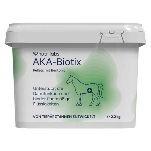NutriLabs Aka-Biotix Mineralpellets für Pferde 2,2 kg - Hochwertiges Mineralergänzungsfutter - Pferdefutter - Unterstützt die Darmgesundheit und hilft bei flüssigem Kot, enthält natürliche Inhaltsstoffe und ist für alle Pferde geeignet.