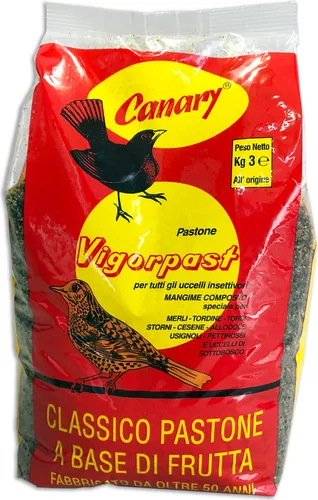 Kanarienvogel, VIGORPAST, 1 Packung à 3 kg, Futter für insektenfressende und frugivore Vögel, klassisches Weichbrei, hohe Qualität, Futter für Amsel, Singdrossel, Wacholderdrossel, Maisdrossel, Rotdrossel, 3 kg