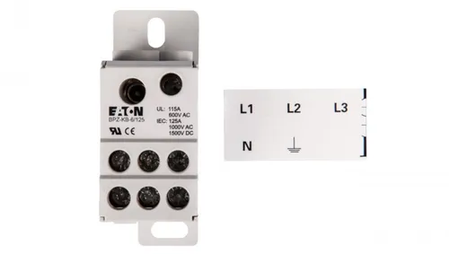 Verteilerleistenblock 1-polig 125A BPZ-KB-6/125 102714 - Fehlerstromschutz (RCD) mit 1-poligem Anschluss, ideal für sichere Stromverteilung in elektrischen Anlagen.