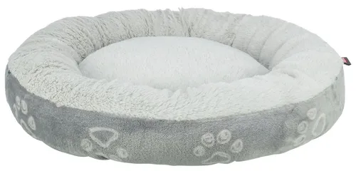 TRIXIE Tierbett Jimmy Soft, rund hellgrau für Hunde - Hochwertiges rundes Hundebett aus Softplüsch für maximalen Komfort, ideal zum Entspannen. Robuster Polyester-Bezug und Polyestervlies-Füllung sorgen für Langlebigkeit.