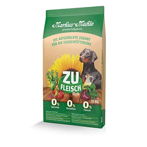 Markus Mühle Zufleisch, Gemüse-Kräuter-Mischung 12 kg - Hundefutter mit frischem Fleisch und gesunden Gemüse-Kräuter-Mischung für eine ausgewogene Ernährung und mehr Vitalität deines Hundes.