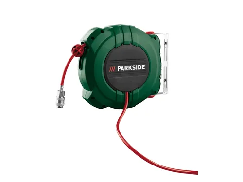 PARKSIDE® Druckluft-Schlauchtrommel »PDST 5 B2« - Praktische Schlauchtrommel für Druckluft mit 10 m Schlauch und automatischem Einzug, ideal für Werkstätten und Heimwerkerprojekte.
