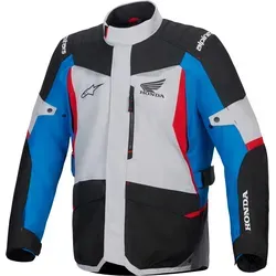 Alpinestars Honda ST-1 Textiljacke - Wasserdicht, Hellgrau/Schwarz/Blau/Rot - S - Motorradjacke mit wasserdichter Allwetter-Konstruktion und herausnehmbarem Thermofutter für optimalen Komfort und Schutz, ideal für Tourenfahrer.