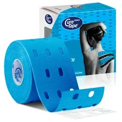 CureTape Punch, Kinesiologie Tape, Sporttape, 5 m x 5 cm, wasserfest, blau